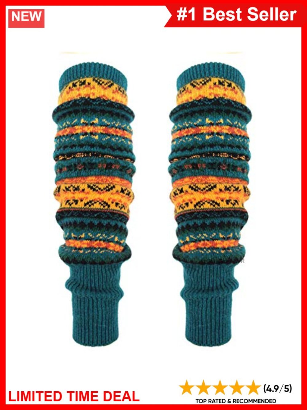 Wool Blend Knit Crochet Over Knee Leg Warmers Boho Boot Cuffs Winter